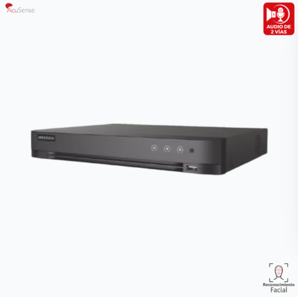 DVR 16 CANALES TURBOHD + 8 CANALES IP / 5 MEGAPIXEL LITE - 3K LITE / AUDIO DE DOS VÍAS POR COAXITRON / RECONOCIMIENTO FACIAL / ACUSENSE (EVITA FALSAS ALARMAS) / 2 BAHÍAS DE DISCO DURO / SALIDA DE VIDEO EN FULL HD