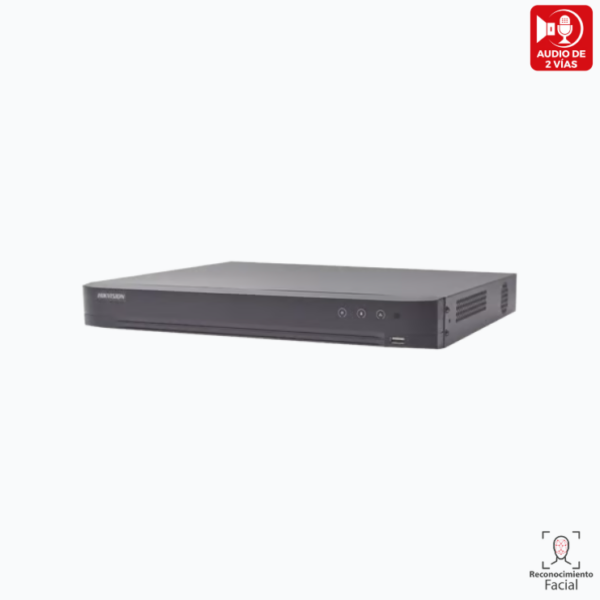 DVR 16 CANALES TURBOHD + 16 CANALES IP / 8 MEGAPIXEL (4K) / AUDIO BIDIRECCIONAL / ACUSENSE / RECONOCIMIENTO FACIAL / 2 BAHÍAS DE DISCO DURO / SALIDA DE VIDEO EN 4K / H.265+