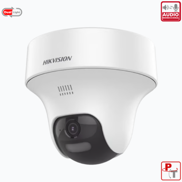 [AUDIO BIDIRECCIONAL + DUAL LIGHT + COLORVU] PT TURBOHD 2 MEGAPIXEL (1080P) / LENTE 3.6 MM / 25 MTS IR EXIR + 20 MTS LUZ BLANCA / MICRÓFONO Y BOCINA INTEGRADO / INTERIOR / PLASTICO / DWDR