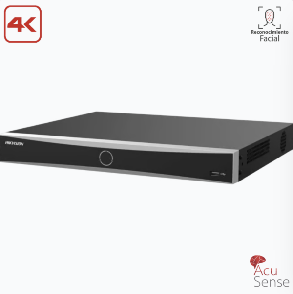 ACUSEARCH NVR 16 CANALES IP / 12 MEGAPIXEL (4K) / ACUSENSE (EVITA FALSAS ALARMAS) / RECONOCIMIENTO FACIAL / 2 BAHÍAS DE DISCO DURO / HDMI EN 4K / SIN PUERTOS POE+ / ALARMAS I/O