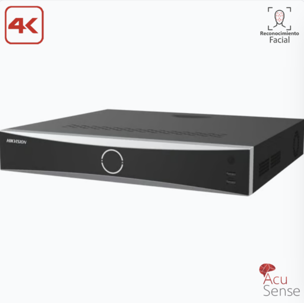 [ACUSEARCH] NVR 16 CANALES IP / 12 MEGAPIXEL (4K) / ACUSENSE (EVITA FALSAS ALARMAS) / RECONOCIMIENTO FACIAL / 4 BAHÍAS DE DISCO DURO / HDMI EN 4K / ALARMAS I/O