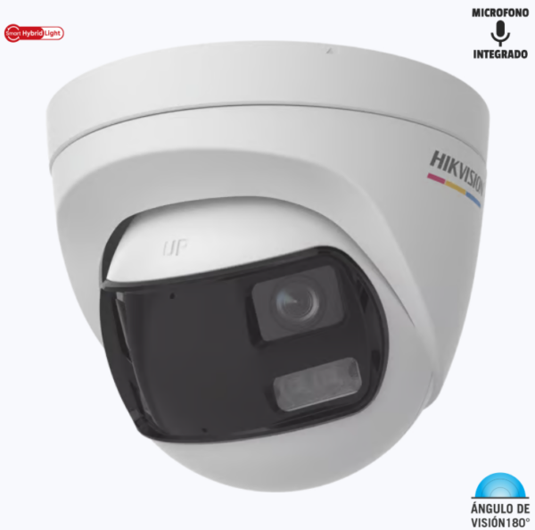 [COLORVU + PANORAMICA + DUAL LIGHT] TURRET TURBOHD 3K (5 MEGAPIXEL) / MICRÓFONO INTEGRADO / VISIÓN 180° / IMAGEN A COLOR 24/7 / 40 MTS LUZ BLANCA + 40 MTS IR / EXTERIOR IP67 / WDR