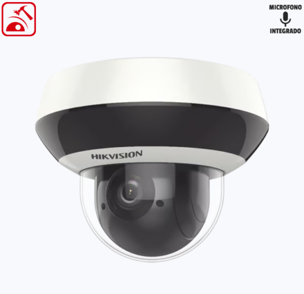 MINI DOMO PTZ IP 4 MEGAPIXEL / 4X ZOOM / H.265+ / 20 MTS IR EXIR / WDR / POE / IK10 /EXTERIOR IP66 / DARKFIGHTER / MICRÓFONO INTEGRADO / MICRO SD