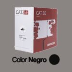 BOBINA DE CABLE UTP 305 MTS / CAT 5E (24 AWG) / COLOR NEGRO / PE / USO EN EXTERIOR / 100% COBRE / APLICACIONES DE CCTV, REDES DE DATOS Y ENLACES INALÁMBRICOS