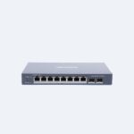 SWITCH GIGABIT POE+ / ADMINISTRABLE / 8 PUERTOS GIGABIT POE+ / 2 PUERTOS SFP / CONFIGURACIÓN NUBE HIK-PARTNER PRO / MODO EXTENDIDO HASTA 300 METROS / 110 W