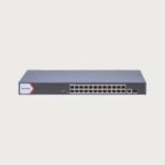SWITCH GIGABIT POE+ / MONITOREABLE / 24 PUERTOS 1000 MBPS POE+ / 1 PUERTO 100 UPLINK / 1 PUERTO 1000 MBPS UPLINK / 1 PUERTOS SFP UPLINK / CONFIGURACIÓN NUBE DESDE HIK-PARTNERPRO / MODO EXTENDIDO HASTA 300 METROS / 370 W