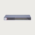 SWITCH GIGABIT POE+ / ADMINISTRABLE / 24 PUERTOS 1000 MBPS POE+ / 1 PUERTO 1000 MBPS UPLINK / 1 PUERTOS SFP UPLINK / CONFIGURACIÓN NUBE HIK-PARTNER PRO / MODO EXTENDIDO HASTA 300 METROS / 230 W