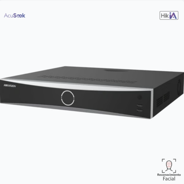 [ACUSEEK] NVR 16 CANALES IP /12 MEGAPIXEL (4K) / RECONOCIMIENTO FACIAL / ACUSENSE / 2 BAHÍAS PARA HDD DE 16 TB / HDMI 4K / ALARMAS I/O