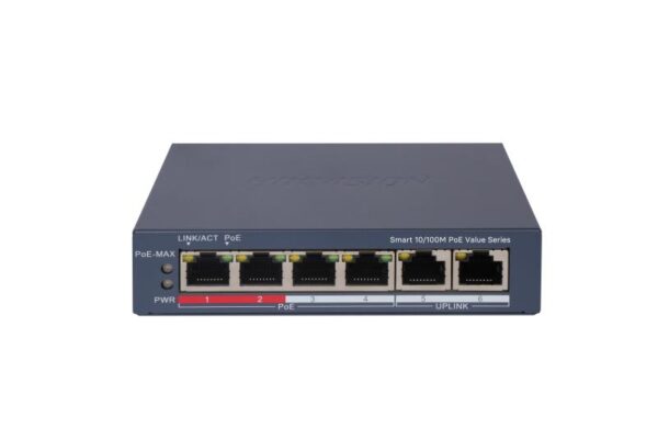 CONMUTADOR POE INTELIGENTE FAST ETHERNET DE 4 PUERTOS POE DE 10/100 MBPS, 2 PUERTOS RJ45 DE 10/100 MBPS