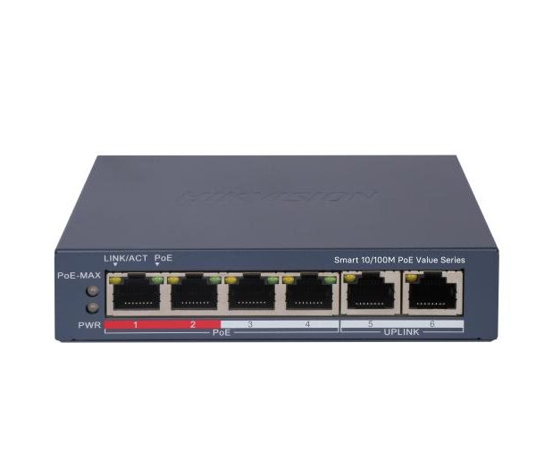 CONMUTADOR POE INTELIGENTE FAST ETHERNET DE 4 PUERTOS POE DE 10/100 MBPS, 2 PUERTOS RJ45 DE 10/100 MBPS