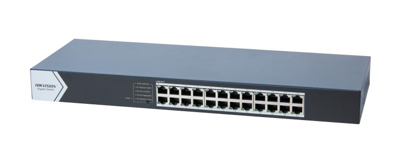 04-右45俯视 SWITCH GIGABIT DE 24 PUERTOS 10/100/1000 MBPS METALICO - Imagen 1